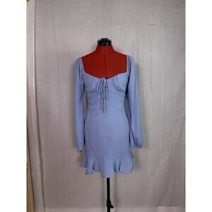 LA Hearts Womens Mini Dress Size Small Blue Cottagecore Tie Fit And Flare D910